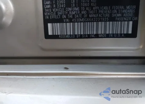 2010 Subaru Legacy 2.5I Premium из США, поврежденный, VIN 4S3BMBG66A3231925